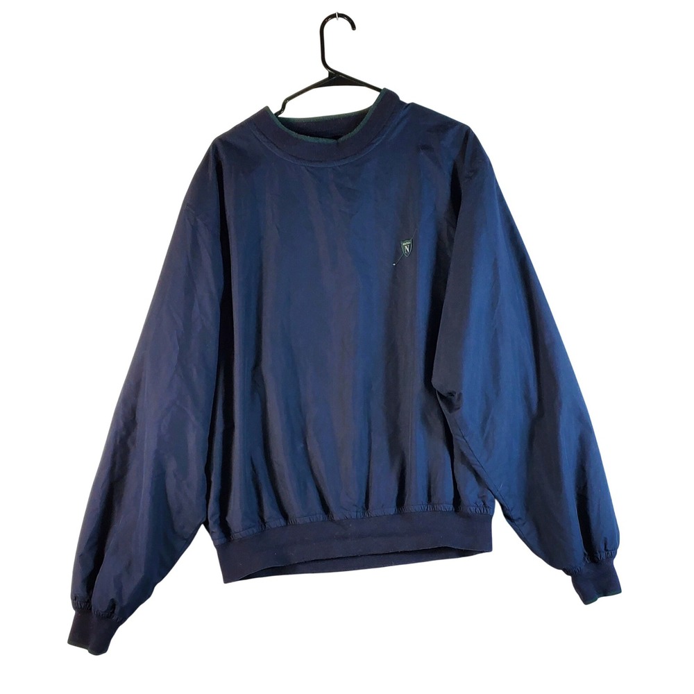 Nautica Men's Navy Blue‎ Pullover Windbreaker Jacket XL Embroidered Logo